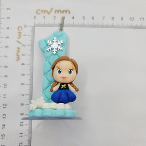 Blond Princess themed- Anna  candle #1 for cake top