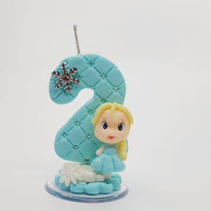 Blond Princess themed- Elsa  candle #2 for cake top