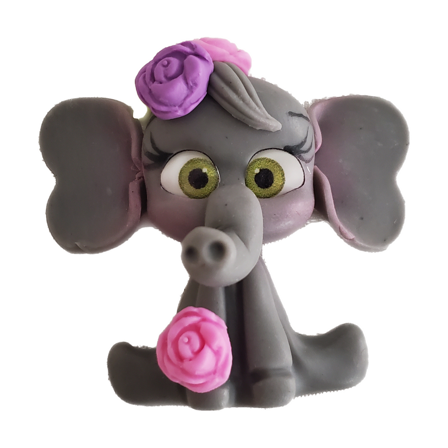 Elephant Lury #186 Clay Doll for Bow-Center, Jewelry Charms, Accessories, and More