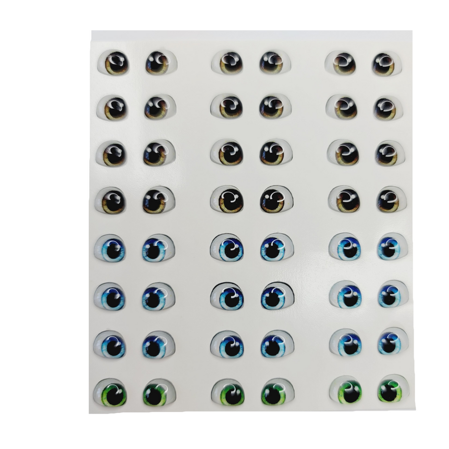 Adhesive Resin Eyes for Clays Multicolor STY R052 PP 64-Pairs