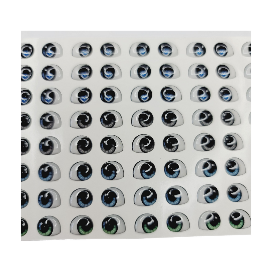 Adhesive Resin Eyes for Clays Multicolor STY R037 P 64-Pairs