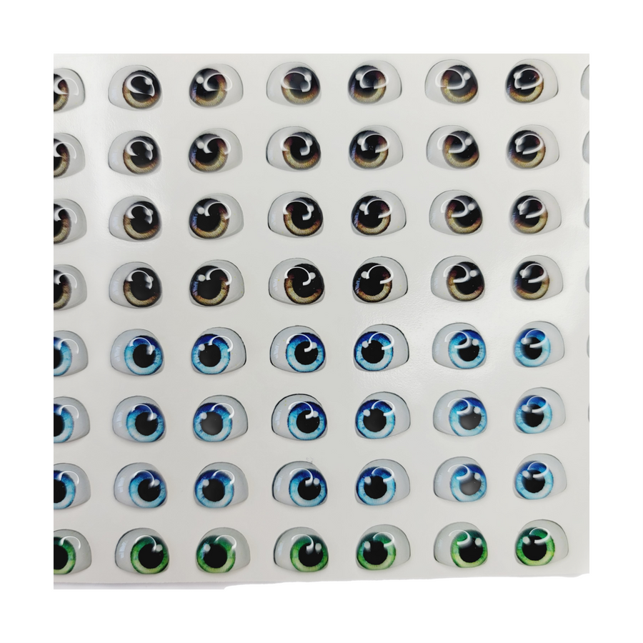 Adhesive Resin Eyes for Clays Multicolor STY R052 P 64-Pairs