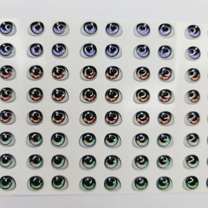Adhesive Resin Eyes for Clays Multicolor STY R053 P 64-Pairs
