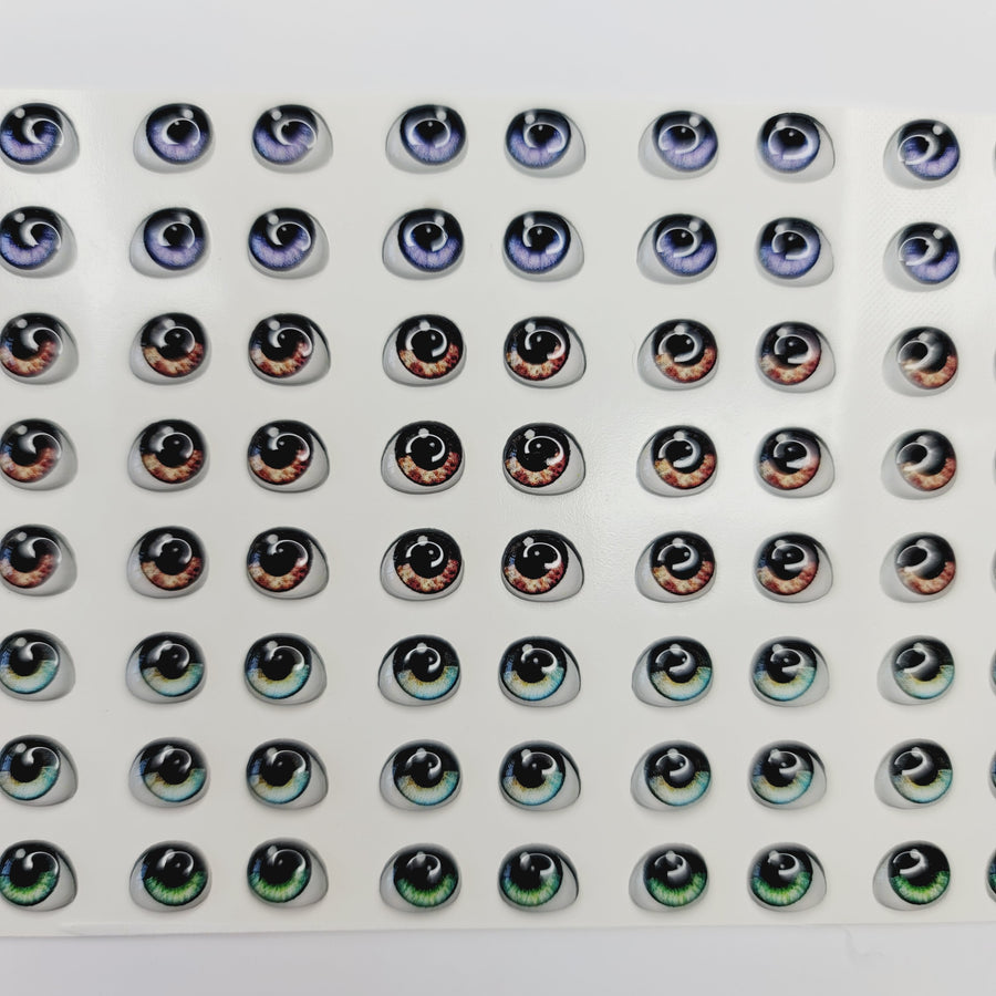 Adhesive Resin Eyes for Clays Multicolor STY R053 P 64-Pairs
