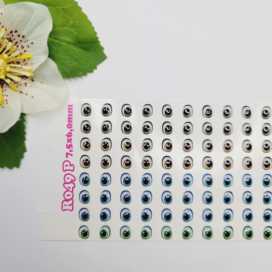 Adhesive Resin Eyes for Clays Multicolor STY R049 P 50Pairs