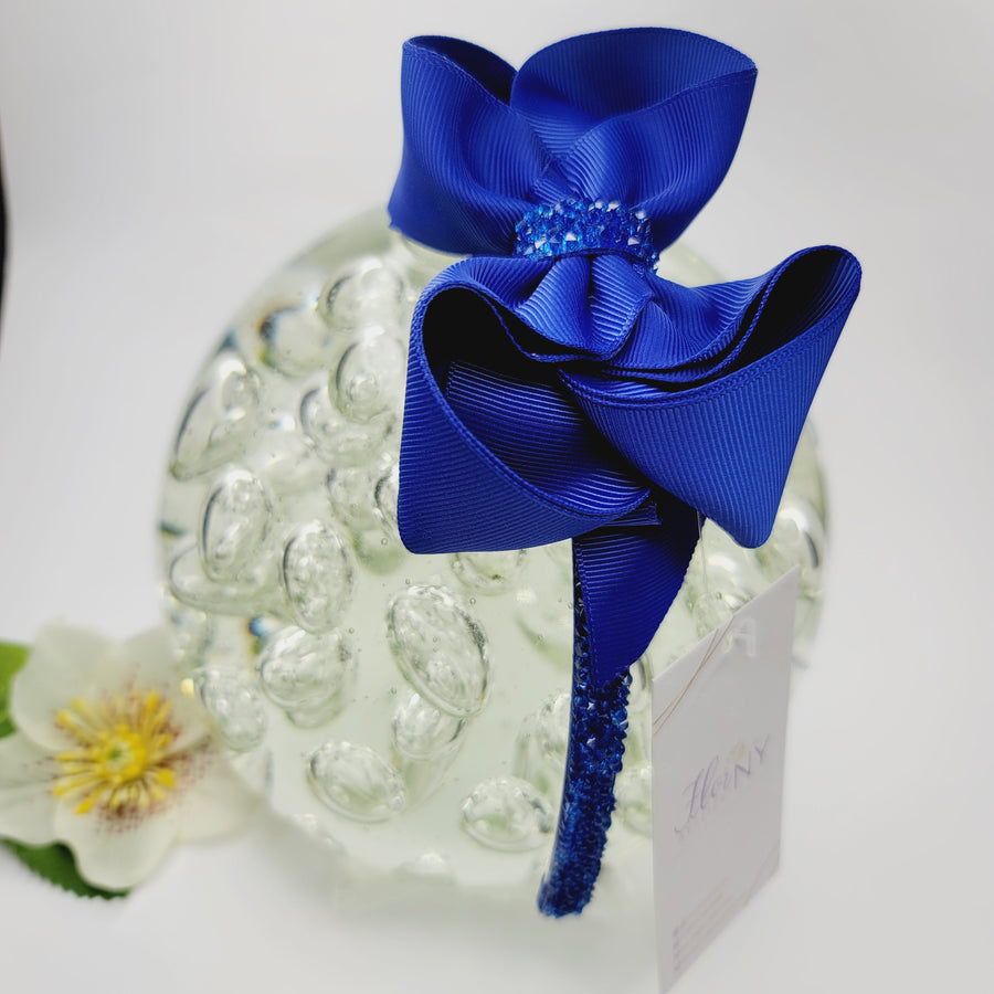 Navy Blue Headband with Large bow