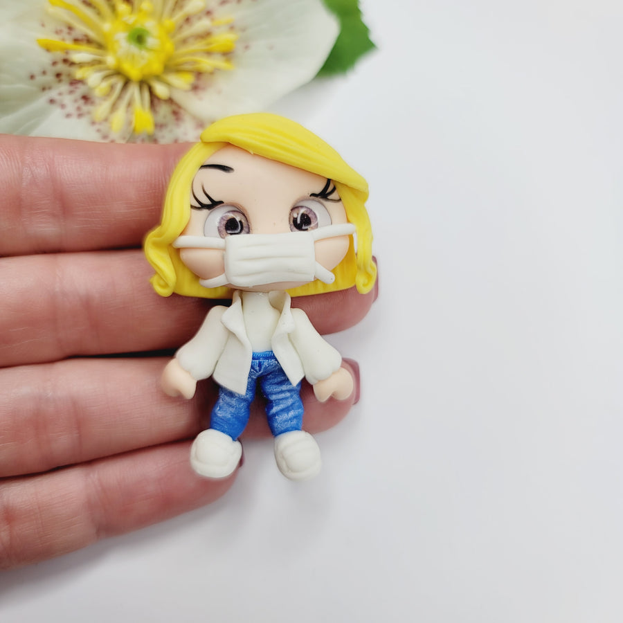 Dr. Clara #167 Clay Doll for Bow-Center, Jewelry Charms, Accessories, and More