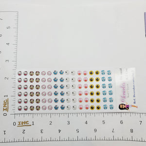 Adhesive Resin Multiple Characters #2 V.A. for Clays Multicolor (X-SM) 96 UN - 0.7 cm