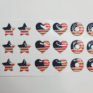 Adhesive Resin USA Flag V.A.for Clays Multicolor (SM) 24UN - 1.7 cm