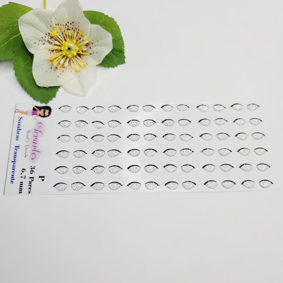 Adhesive Resin Clear Glitter Eyelashes for Clays V.A. (SM)/ P  36 Pairs 6.7MM
