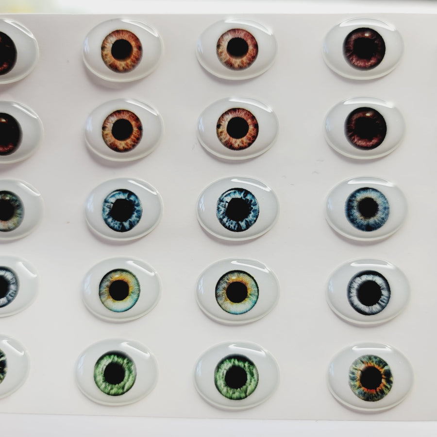 Adhesive Resin Eyes for Clays Multicolor STY Realistic Xx-Gr/ Xx-Lg 16mm 20 Pairs