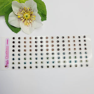 Adhesive Resin Eyes for Clays Multicolor STY Realistic MED #2 10mm 56 Pairs