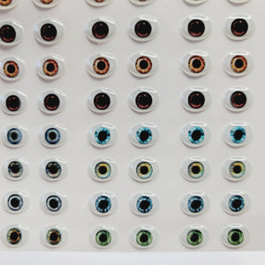 Adhesive Resin Eyes for Clays Multicolor STY Realistic MED #1 9MM 56 Pairs