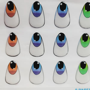 Adhesive resin eyes for clays MF-104 felt eyes LG/G (2.8x1.8 cm) 09 Units