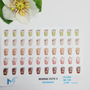 Adhesive resin for clays MF 108 cute drinks (2 cm) 50 Units