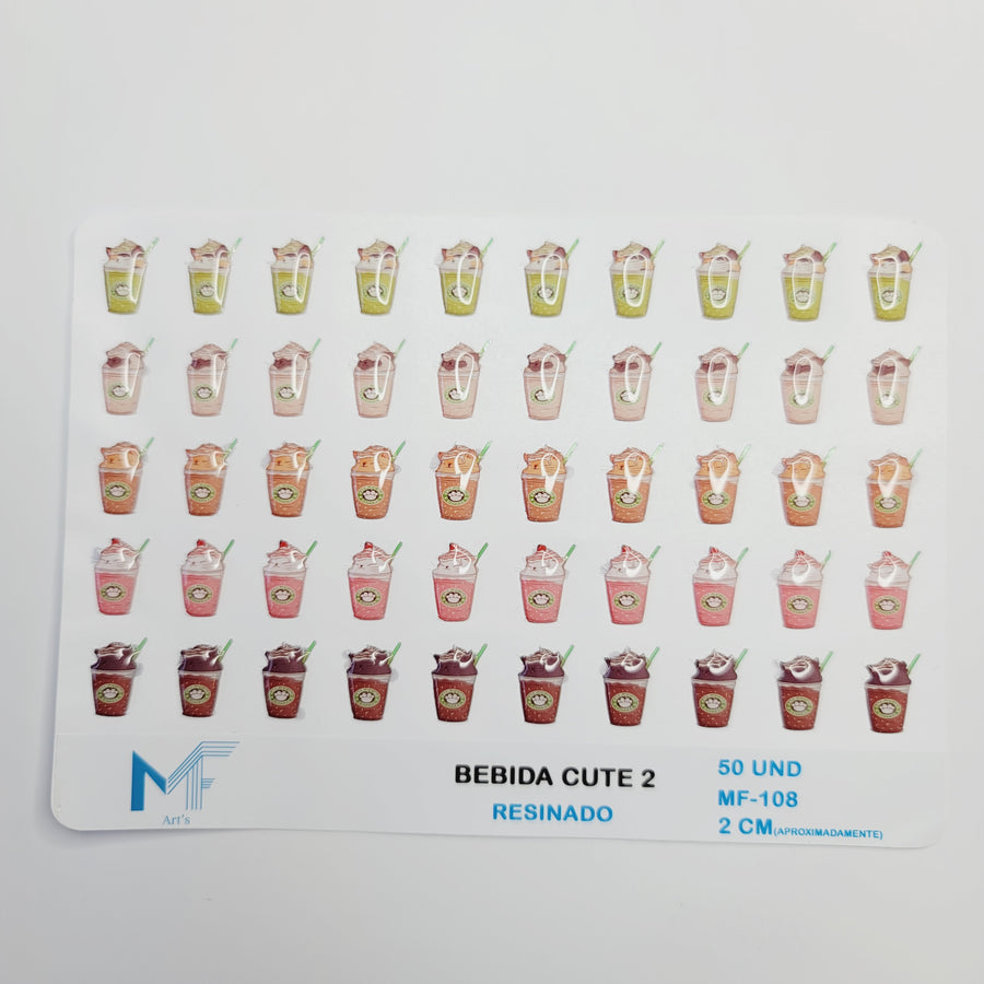 Adhesive resin for clays MF 108 cute drinks (2 cm) 50 Units