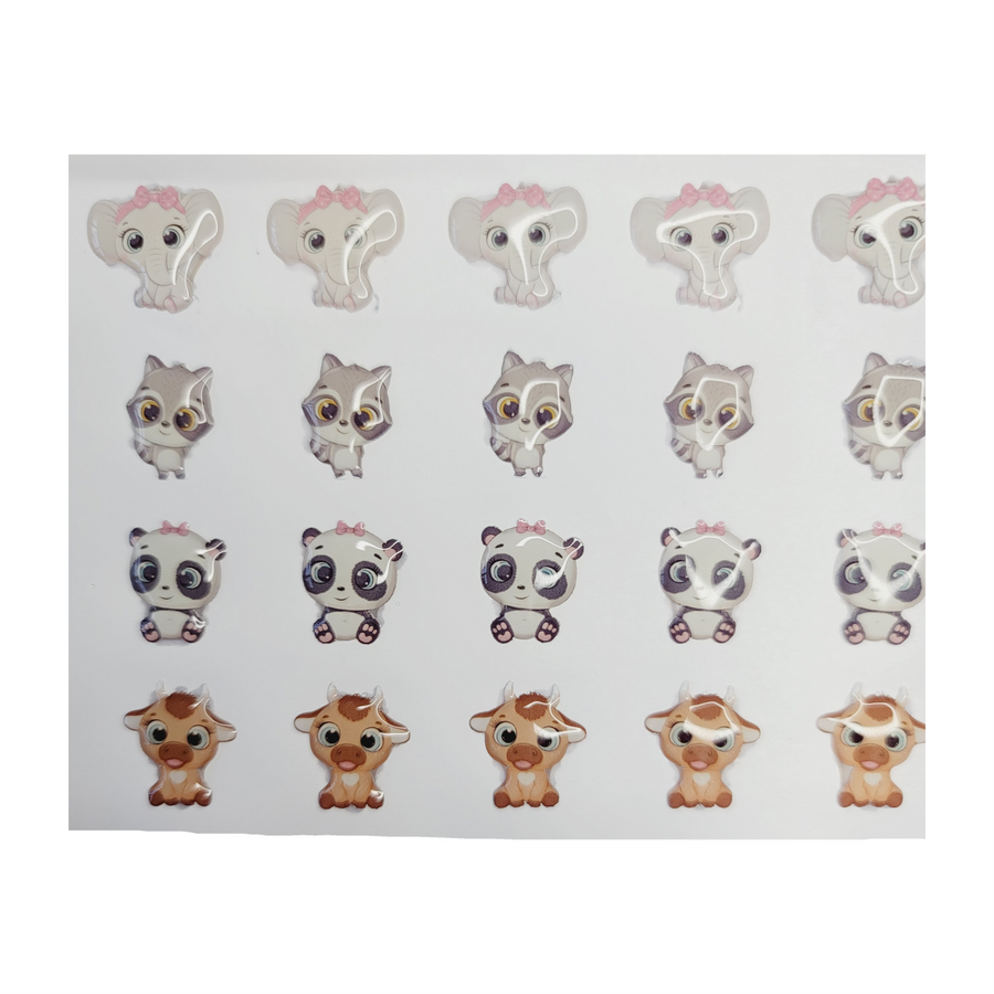 Adhesive resin for clays MF-97 cute animals #2 (1.8 cm) 32 Units