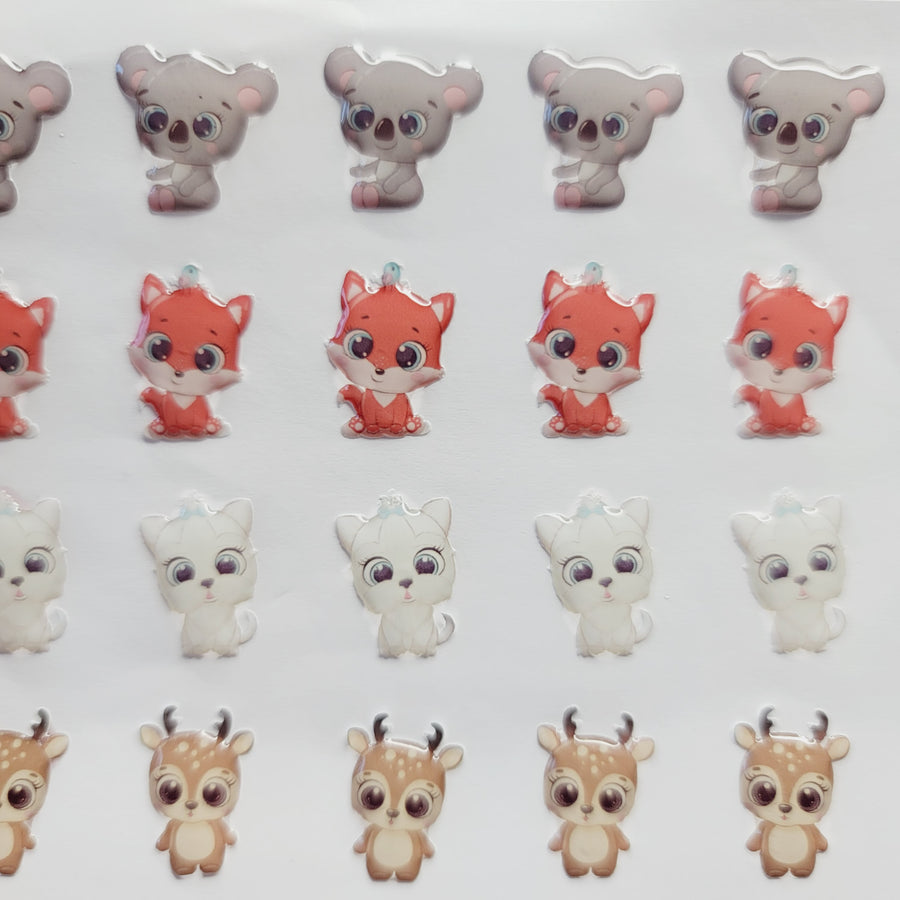 Adhesive resin for clays MF-97 cute animals #1 (1.8 cm) 32 Units