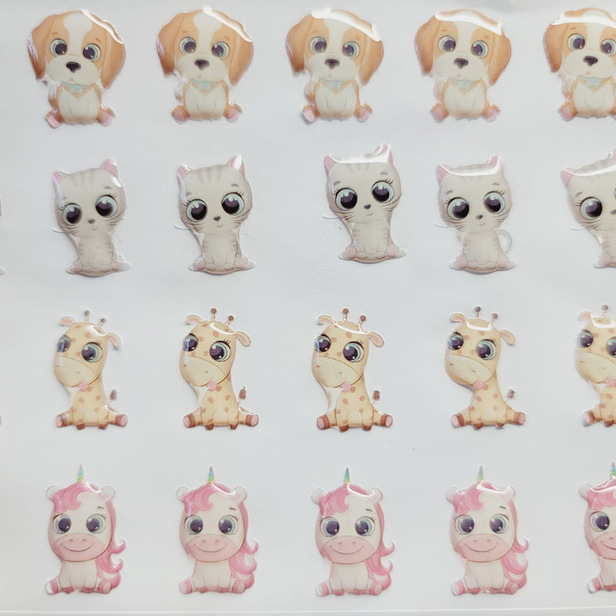 Adhesive resin for clays MF-97 cute animals #3 (1.8 cm) 32 Units