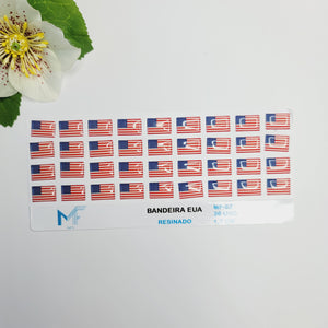 Adhesive resin for clays MF-82 American flag Rectangular ( 1.7 cm) 36 units