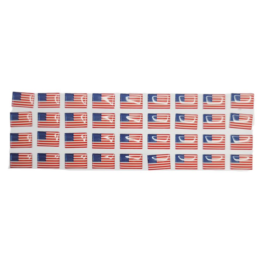 Adhesive resin for clays MF-82 American flag Rectangular ( 1.7 cm) 36 units