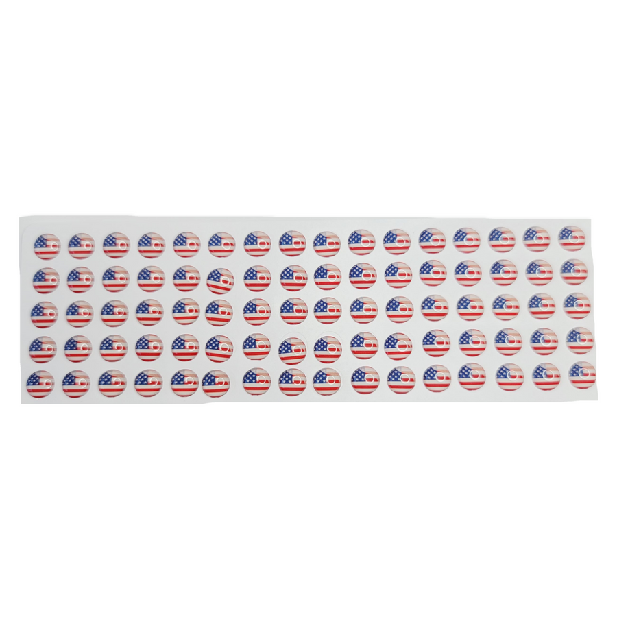 Adhesive resin for clays MF-82 American flag MICRO round (8 mm) 80 units