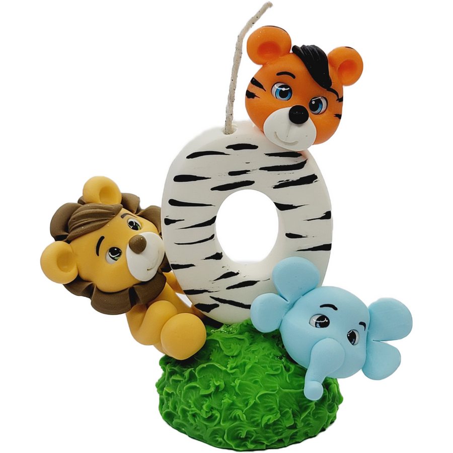Safari themed candle #0 for cake top