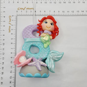 Mermaid themed candle #8 for cake top