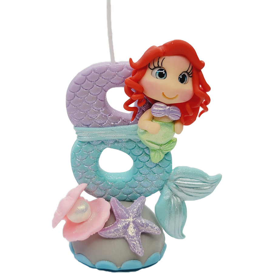 Mermaid themed candle #8 for cake top