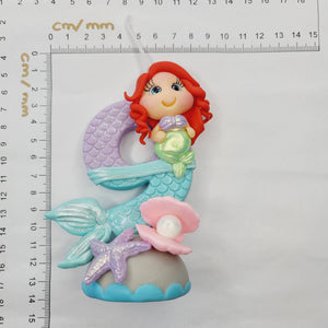 Mermaid themed candle #9 for cake top