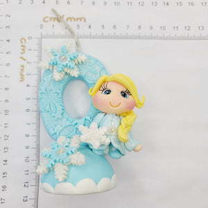 Blond Princess themed candle #0 for cake top