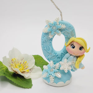 Blond Princess themed candle #0 for cake top