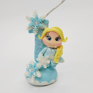 Blond Princess themed candle #1 for cake top