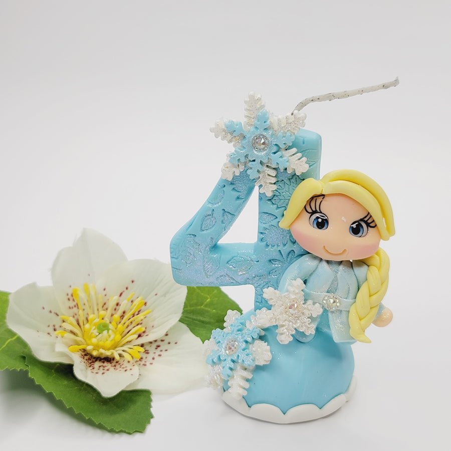 Blond Princess themed candle #4 for cake top