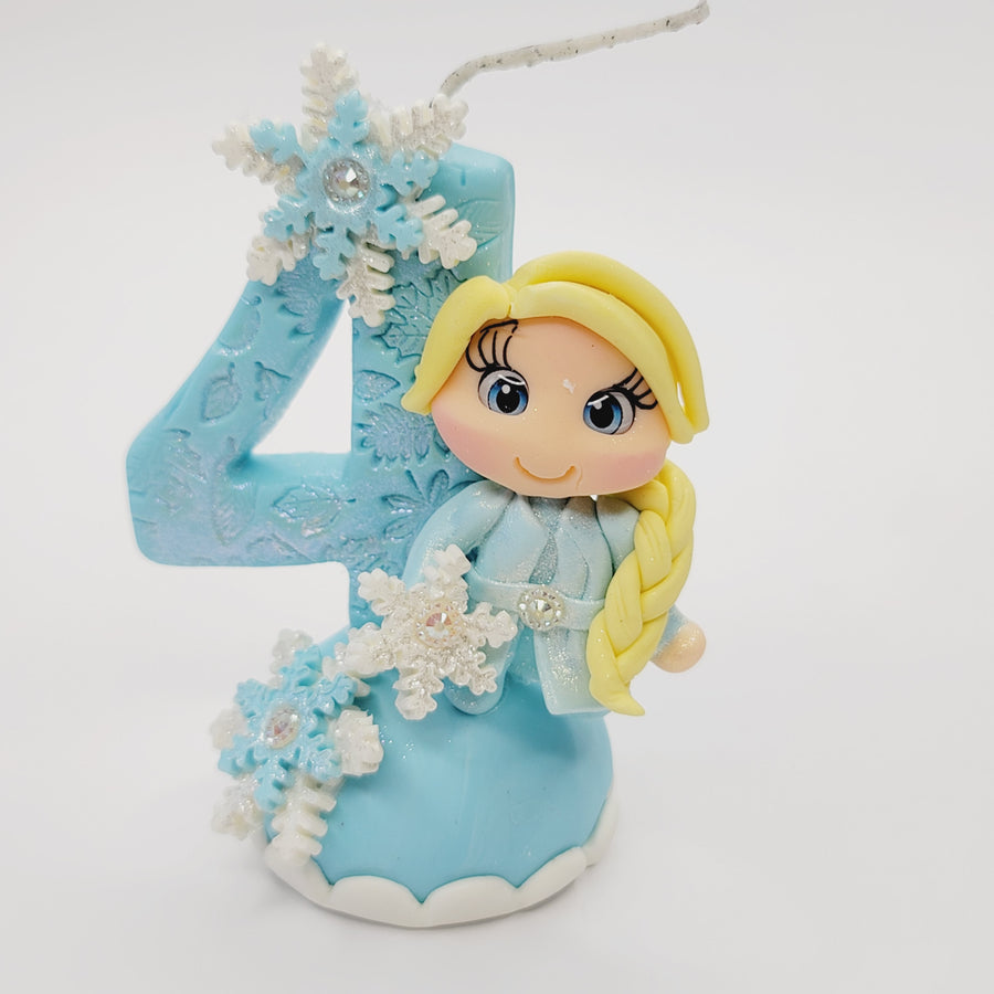 Blond Princess themed candle #4 for cake top
