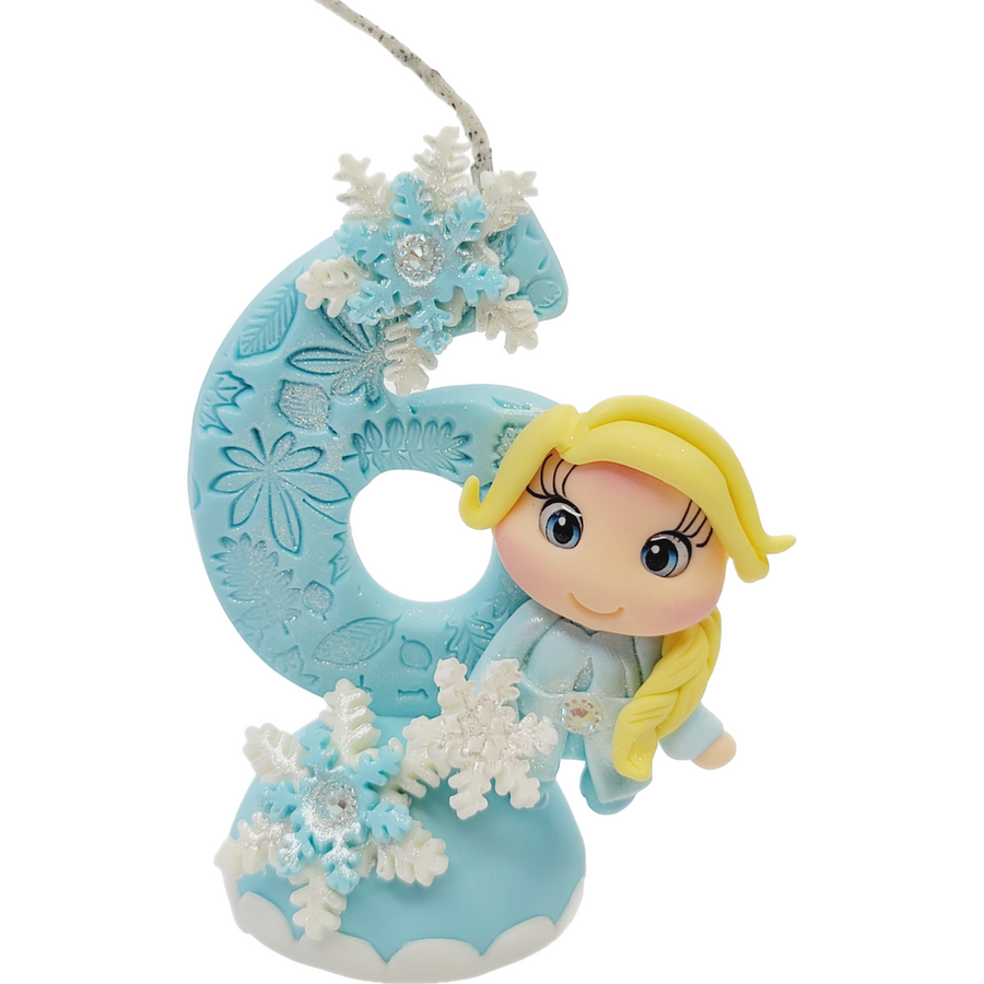 Blond Princess themed candle #6 for cake top