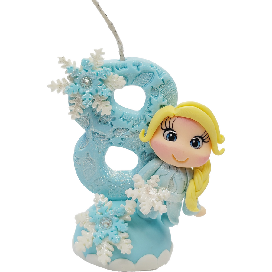 Blond Princess themed candle #8 for cake top