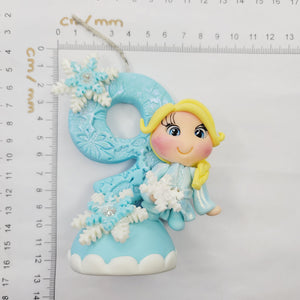 Blond Princess themed candle #9 for cake top