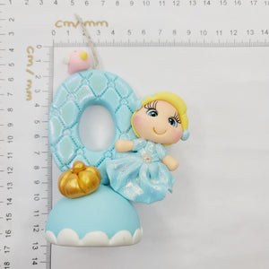 Cinderella themed candle #0 for cake top