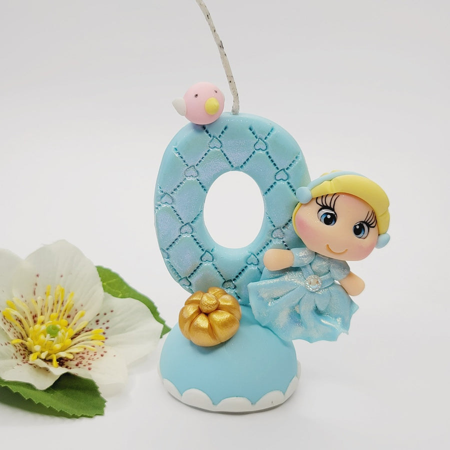 Cinderella themed candle #0 for cake top