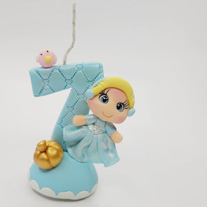 Cinderella themed candle #7 for cake top