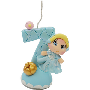 Cinderella themed candle #7 for cake top