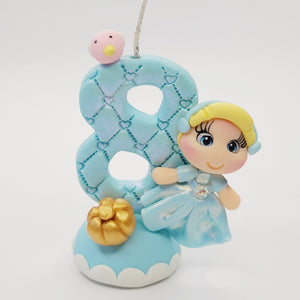 Cinderella themed candle #8 for cake top