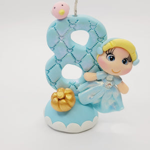 Cinderella themed candle #8 for cake top