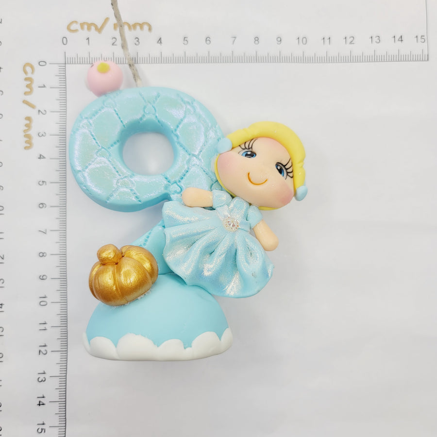 Cinderella themed candle #9 for cake top