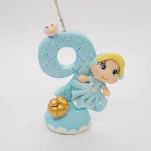 Cinderella themed candle #9 for cake top
