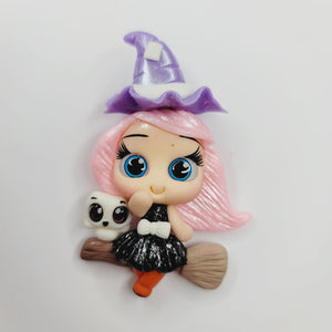 Witch Belladonna #580 Clay Doll for Bow-Center, Jewelry Charms, Accessories, and More