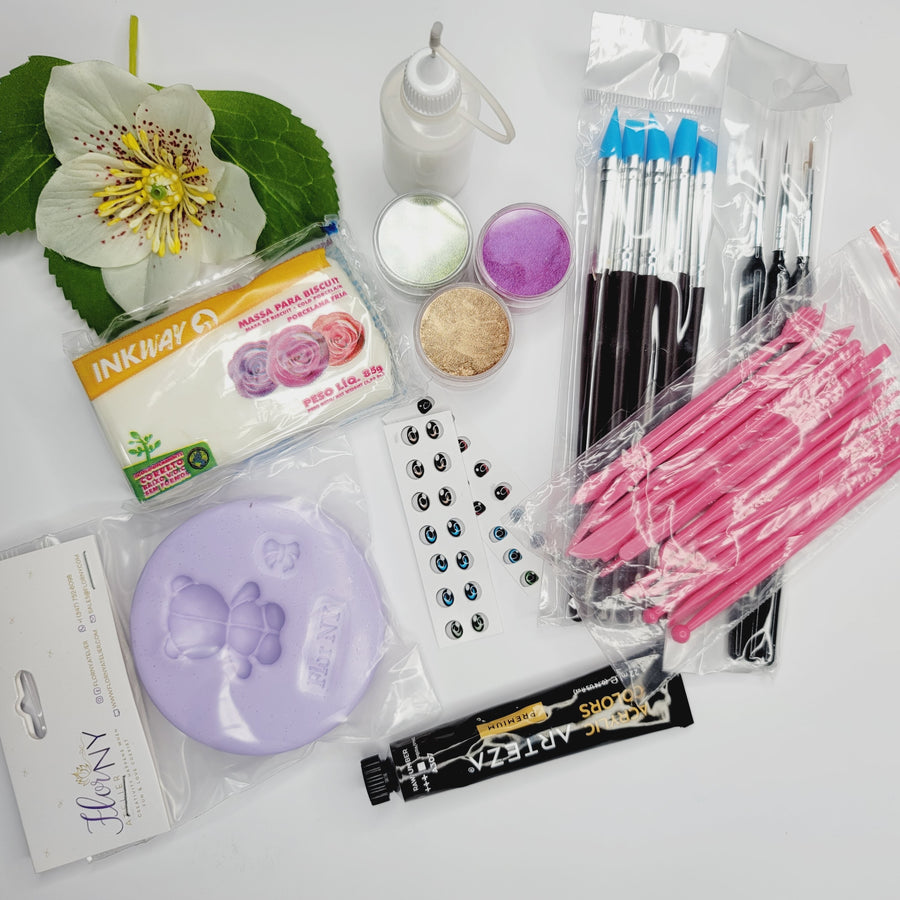 Kids starter kit for DYI clay dolls