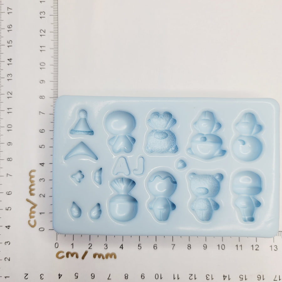 Xmas mini cuties silicone mold AJ #60