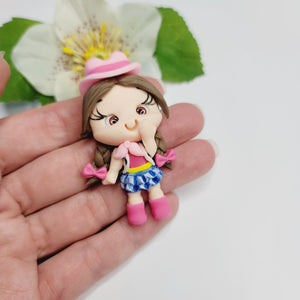 Valentina  #566 Clay Doll for Bow-Center, Jewelry Charms, Accessories, and More